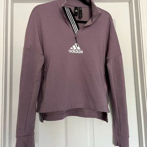 Adidas Women’s Purple Quarter Zip Sweatshirt Size L